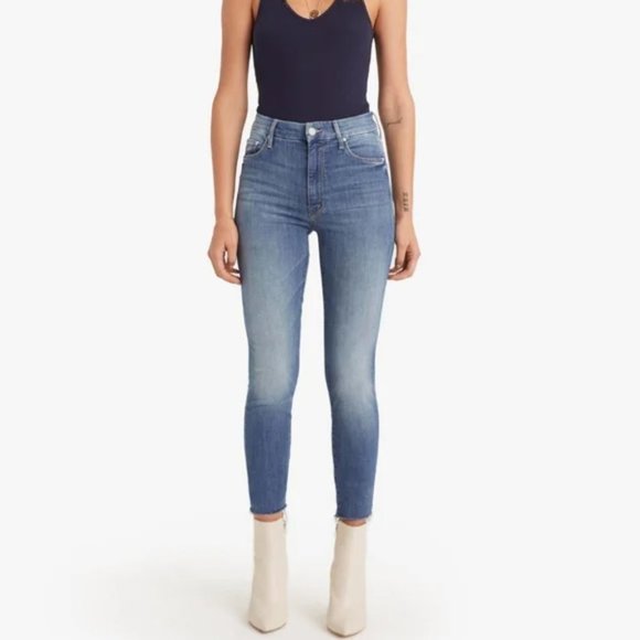 MOTHER Denim - Mother The Looker Ankle Fray Skinny Jeans In Groovin Size 24 Distressed Denim